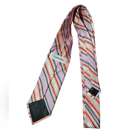 Calvin Klein Striped Multicolor Men's Tie - Picture 2 of 4